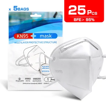 25PCS KN95 Face Masks Anti-fog Protective Mask Safety Anti PM2.5 Dustproof Masks 95% Filtration Mouth Masks Fast Delivery