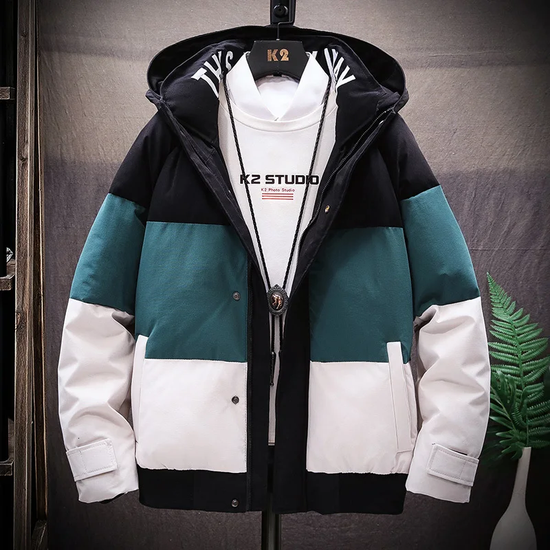 Winter Jacket Men's Warm Fashion Contrast Color Thickening Parka Men Hooded Coat Man Streetwear Loose Cotton Jacket Male Clothes
Winter Jacket Men's Warm Fashion Contrast Color Thickening Parka Men Hooded Coat Man Streetwear Loose Cotton Jacket Male Clothes