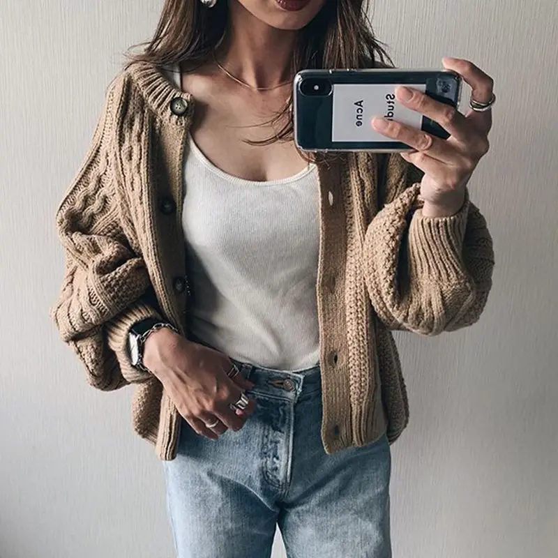 Knitted Cardigan Sweater Women Winter Elegant Lady Long Sleeve Female Korean Warm Outwear Jumper 2019 Knit Wear Stylish Top 
Knitted Cardigan Sweater Women Winter Elegant Lady Long Sleeve Female Korean Warm Outwear Jumper 2019 Knit Wear Stylish Top