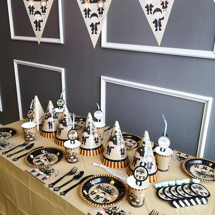 Harri Potter Theme Party Decoration Disposable Tableware Paper Cups Plates Napkins Baby Shower Kids Birthday Party Supplies
Harri Potter Theme Party Decoration Disposable Tableware Paper Cups Plates Napkins Baby Shower Kids Birthday Party Supplies