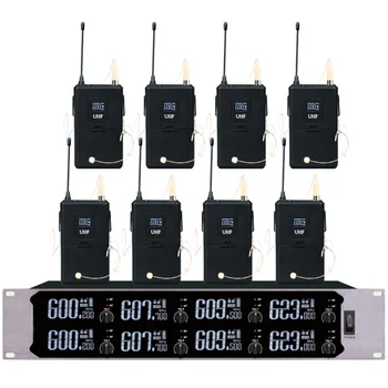 Professional wireless microphone 8-channel head-mounted condenser microphone for church lecture stage UHF microphone
Professional wireless microphone 8-channel head-mounted condenser microphone for church lecture stage UHF microphone