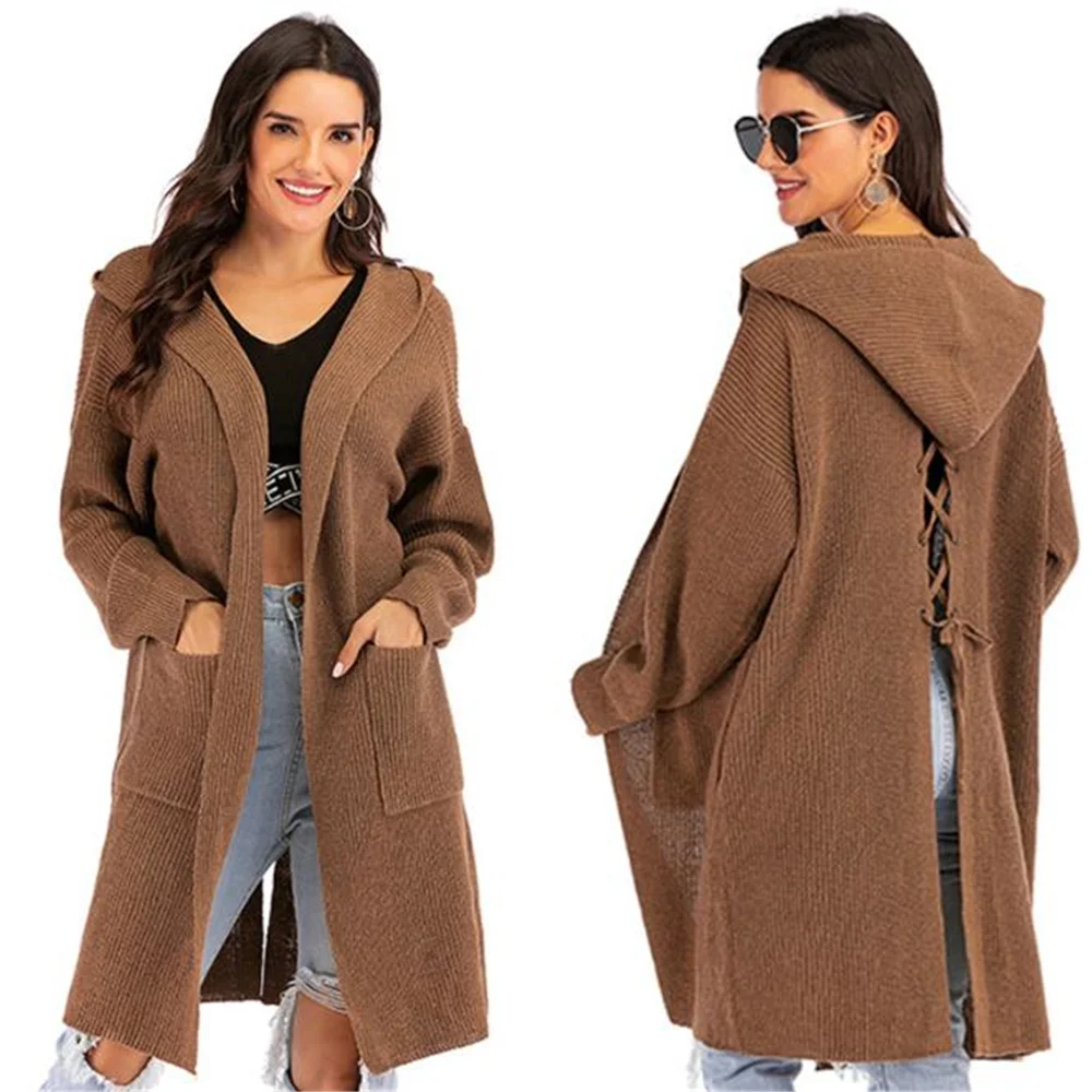 Winter Cardigan Knitted Sweater for Women Hollow Out Long Sleeve Loose Womens Sweater Casual Hooded Femme Clothes
Winter Cardigan Knitted Sweater for Women Hollow Out Long Sleeve Loose Womens Sweater Casual Hooded Femme Clothes