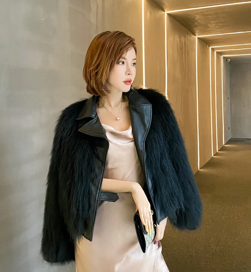 genuine leather jacket women's genuine raccoon fur coats (9)