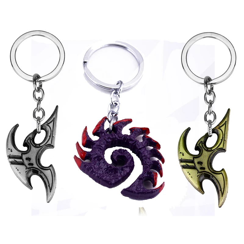 star craft II Terran Symbol Zerg & Wings Of Liberty Keychain Accessories Ring Keyring Key Holder Souvenir | Украшения и