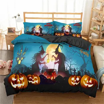 ZEIMON Bedding Set 3D Printed Halloween For Home Duvet Cover Set Queen King Size With Pillowcase Pumpkin Bed Sets Home Textiles 
ZEIMON Bedding Set 3D Printed Halloween For Home Duvet Cover Set Queen King Size With Pillowcase Pumpkin Bed Sets Home Textiles