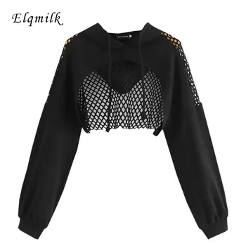 ELQMILK Chic Mesh Patchwork 2020 Spring Women Short Sweatshirts Full Sleeve Midriff Hooded Kpop Female Streetwear Tops
ELQMILK Chic Mesh Patchwork 2020 Spring Women Short Sweatshirts Full Sleeve Midriff Hooded Kpop Female Streetwear Tops