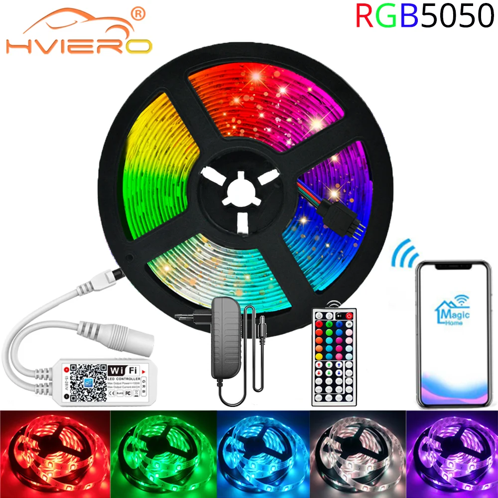 WIFI 5050 LED Strip Light RGB Waterproof LED Flexible Ribbon Fita Led Light Tape Diode DC 12V+ Remote For Home Decoration Lights
WIFI 5050 LED Strip Light RGB Waterproof LED Flexible Ribbon Fita Led Light Tape Diode DC 12V+ Remote For Home Decoration Lights