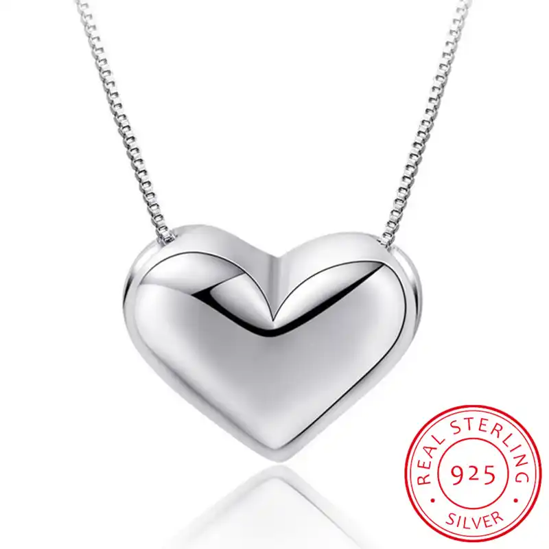 sterling silver love heart necklaces for women wedding jewelry