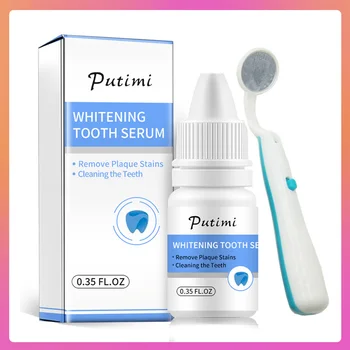 

PUTIMI Teeth Whitening Serum Essence Bleaching Dental Effectively Removes Plaque Stains Tartars Dental Tools Teeth Whitener