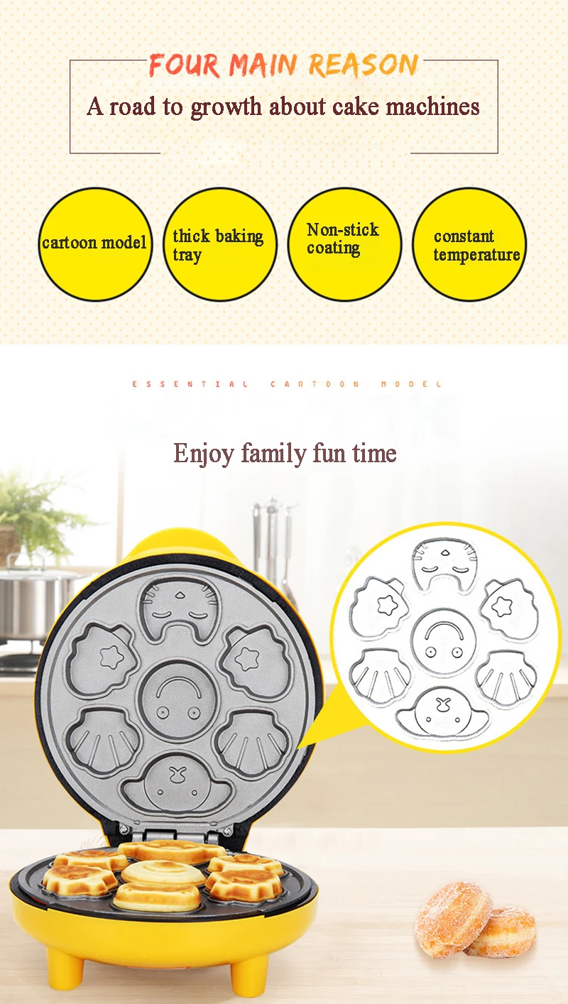 Description Picture 5 of item220V Household Auto Cake Maker Portable Breakfast Machine Pancake Bread Machine Double-sided Baking Brotmaschine Kuchenmaschine
