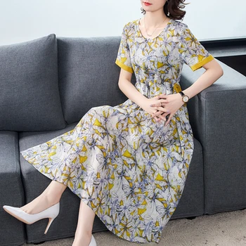 2020 Summer Style Women Yellow Dress Short Sleeve Loose Floral Office Lady A-line Print Ruffles Plus Size 3xl Middle Aged Mother
2020 Summer Style Women Yellow Dress Short Sleeve Loose Floral Office Lady A-line Print Ruffles Plus Size 3xl Middle Aged Mother