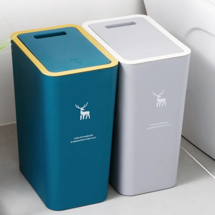 

Nordic Cute Waste Bin Living Room Plastic Simple Press Waterproof Bathroom Trash Can Office Kosz Na Smieci Household Products 50