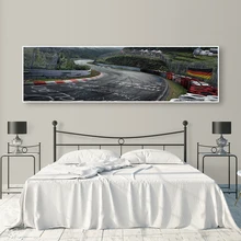 Nurburgring Rally Road Sports Car Track HD de Impressão Pintura Da Lona Da Paisagem Da Floresta Cartaz Arte Da Parede Sala de estar Decoração de Casa Imagem(China)