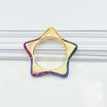 MeibaPJ S925 Sterling Silver Gold Color Rainbow Stars Finger Ring Colorful Zircon Geometric Fashion Luxury Brand Jewelry
MeibaPJ S925 Sterling Silver Gold Color Rainbow Stars Finger Ring Colorful Zircon Geometric Fashion Luxury Brand Jewelry