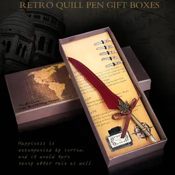 Quill Sets Pen Christmas Desktop Valentines Day Boys and Girls Gifts Dipped in Water Without Ink Retro Smooth Feather Dip Pen
Quill Sets Pen Christmas Desktop Valentines Day Boys and Girls Gifts Dipped in Water Without Ink Retro Smooth Feather Dip Pen
