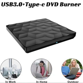 External CD DVD Drive USB 3.0+TYPE-C CD DVD Burner CD DVD Player for Laptop Mac Desktop Mac OS Windows10/8/7 
External CD DVD Drive USB 3.0+TYPE-C CD DVD Burner CD DVD Player for Laptop Mac Desktop Mac OS Windows10/8/7