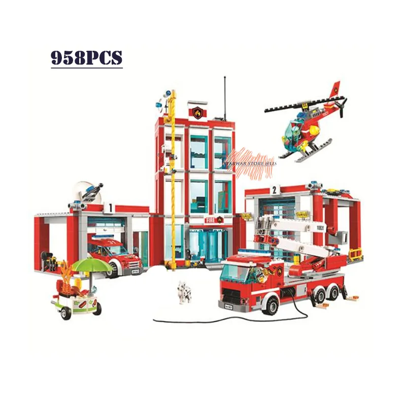 958pcs 60110 City Series The Fire Station Model Building Block Brick Toy For Children birthday Gift bela 10831
958pcs 60110 City Series The Fire Station Model Building Block Brick Toy For Children birthday Gift bela 10831