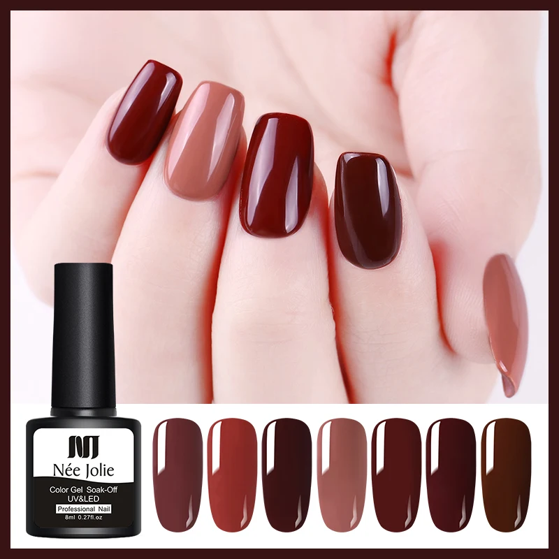 

NEE JOLIE 8ml Caramel Series Color Gel Polish Soak Off UV Gel Polish One-shot Long Lasting Nail Art Beauty Design Gel Varnish