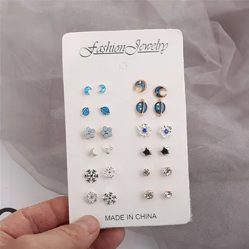 12-Pack New Style Fashion Ear Stud Combination Diamond Set Moon Earth Star to Fight a Lot of Ear Stud Women's
12-Pack New Style Fashion Ear Stud Combination Diamond Set Moon Earth Star to Fight a Lot of Ear Stud Women's