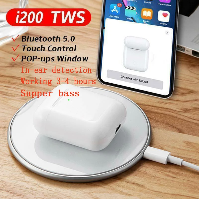 i200TWS pop-up 1:1 smart touch Bluetooth wireless earphone 5D supper bass headset with charging box PKi10 i12 i9000 i10000tws
i200TWS pop-up 1:1 smart touch Bluetooth wireless earphone 5D supper bass headset with charging box PKi10 i12 i9000 i10000tws