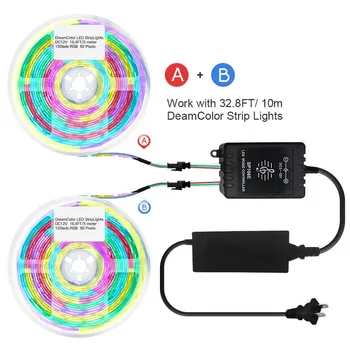 DreamColor RGB Strip Lights Kit Sync to Music,32.8ft/10m Addressable Music Strip Lights with Remote Control for Bar KTV jk1659
DreamColor RGB Strip Lights Kit Sync to Music,32.8ft/10m Addressable Music Strip Lights with Remote Control for Bar KTV jk1659