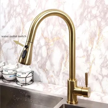 Vidric Pull Out Kitchen Faucet Brush gold Stainless Steel Kitchen Sink Mixer Tap 360 degree rotation Pull Out Kitchen taps Kitch
Vidric Pull Out Kitchen Faucet Brush gold Stainless Steel Kitchen Sink Mixer Tap 360 degree rotation Pull Out Kitchen taps Kitch