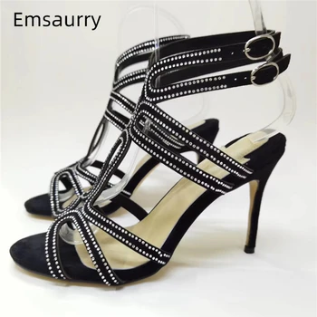 Jeweled Crystal Fretwork Runway Shoes Woman Stiletto Heel Ankle Strap Sexy Open Toe Narrow Band Rhinestone Sandals Women 
Jeweled Crystal Fretwork Runway Shoes Woman Stiletto Heel Ankle Strap Sexy Open Toe Narrow Band Rhinestone Sandals Women