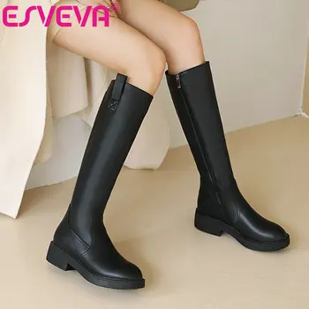 ESVEVA 2021 Fashion Round Toe Elegant Zipper Square Low Heel PU Leather Knee High Boots Women Boots Shoes Boots Size 34-43
ESVEVA 2021 Fashion Round Toe Elegant Zipper Square Low Heel PU Leather Knee High Boots Women Boots Shoes Boots Size 34-43