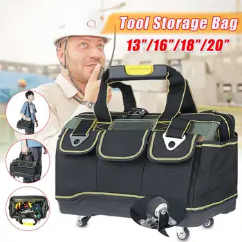 13" 16"18" Tool Bag Electrician Backpack with Roller Wheel Oxford Cloth Multi Pockets Tools Bag Organizer Shoulder Bags
13" 16"18" Tool Bag Electrician Backpack with Roller Wheel Oxford Cloth Multi Pockets Tools Bag Organizer Shoulder Bags