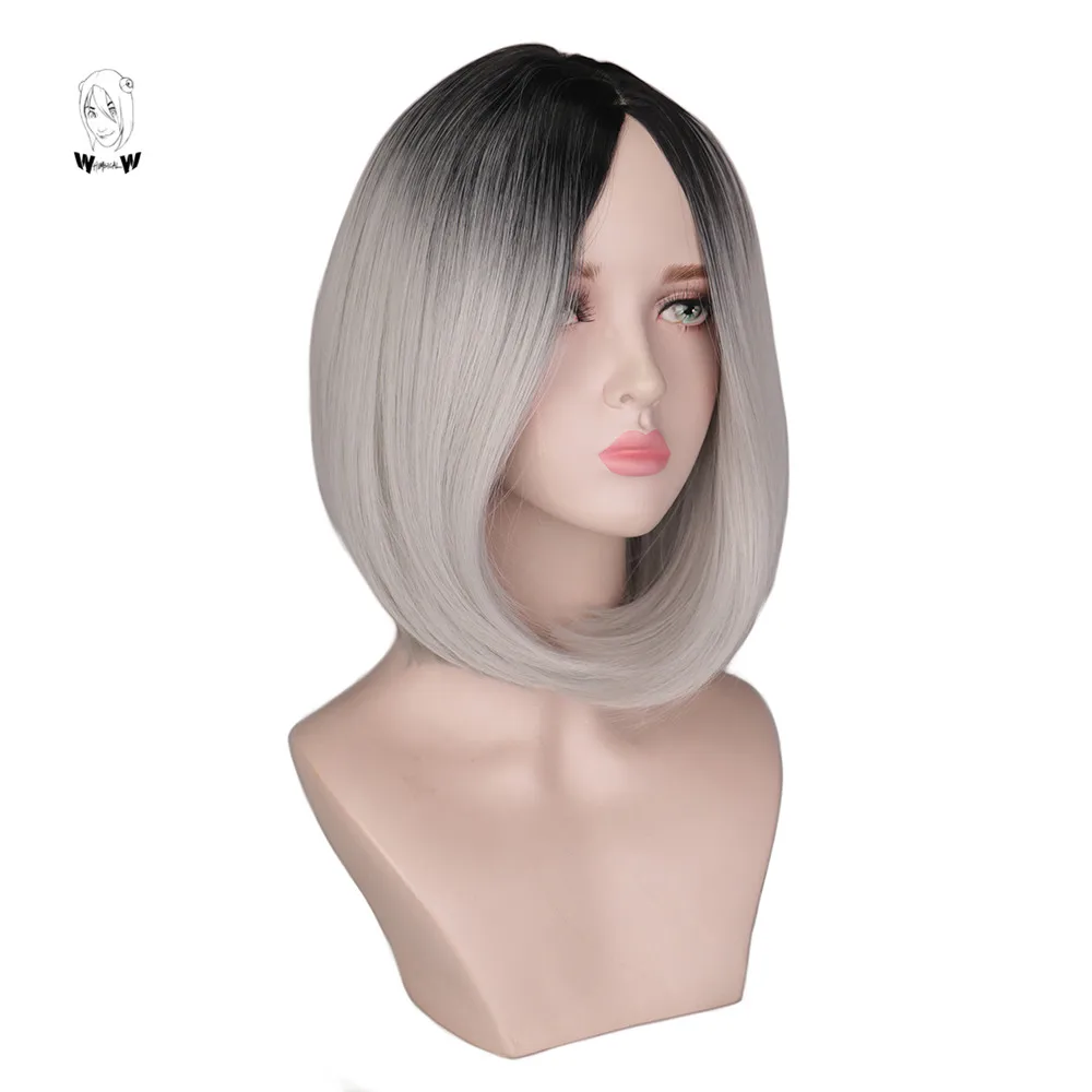 WHIMSICAL W Synthetic Wig Short Bob Hair Wigs 12" Straight Middle Part For Women Ombre Black Blonde Color Heat Resistant Hair
WHIMSICAL W Synthetic Wig Short Bob Hair Wigs 12" Straight Middle Part For Women Ombre Black Blonde Color Heat Resistant Hair