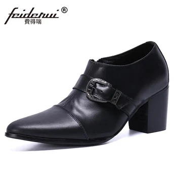 Vintage Pointed Toe Man High Heels Shoes Genuine Leather Formal Dress Loafers Handmade Monk Strap Men's Cap Toe Flats SL802
Vintage Pointed Toe Man High Heels Shoes Genuine Leather Formal Dress Loafers Handmade Monk Strap Men's Cap Toe Flats SL802