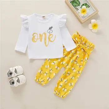 My First Birthday Outfit Kids Baby Girls Clothes Set Infant Fly Sleeve Sleeve Cotton Top+Bees Pants Toddler Girl Party Costume
My First Birthday Outfit Kids Baby Girls Clothes Set Infant Fly Sleeve Sleeve Cotton Top+Bees Pants Toddler Girl Party Costume