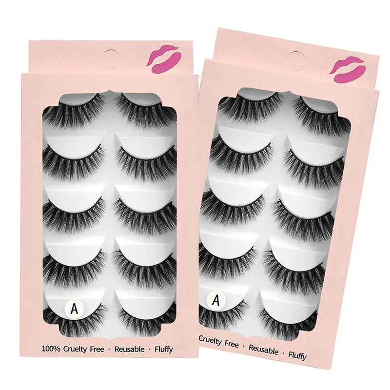 

1box eylashes mink false lashes 5pairs lashes mink eyelashes natrual makeup 3d Hand Made False Eyelash Soft Natural Reusable