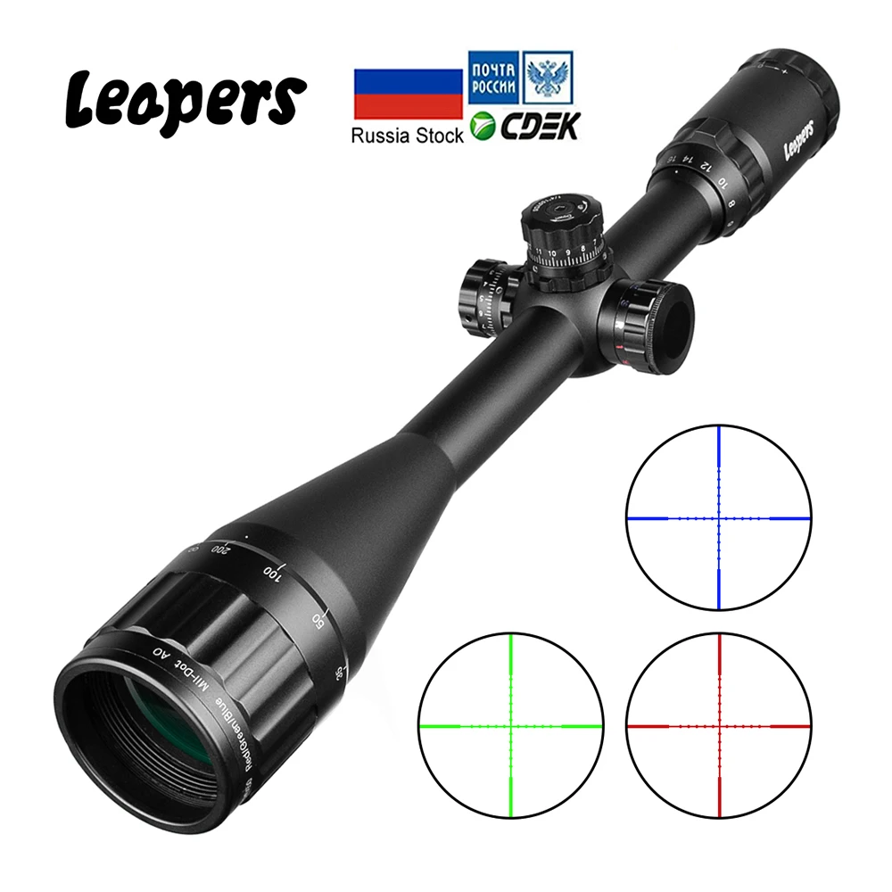 LEAPERS 6 24X50 Riflescope тактический оптический прицел красный зеленый охота точка зрения