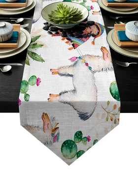 Indain Girl And Lama Table Runner Table Flag Home Party Decorative Tablecloth Table Runners for Wedding 
Indain Girl And Lama Table Runner Table Flag Home Party Decorative Tablecloth Table Runners for Wedding