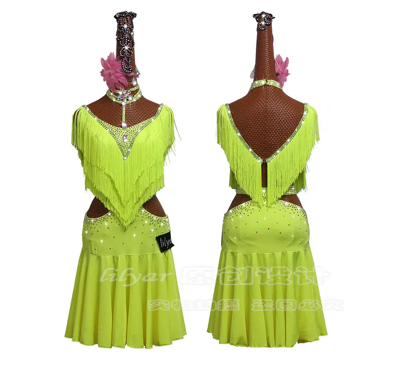Professional Girl Latin Dance Costumes Senior Sexy Rhinestones Tassel Latin Dance Dress for Women Latin Dance Compeititon Dress
Professional Girl Latin Dance Costumes Senior Sexy Rhinestones Tassel Latin Dance Dress for Women Latin Dance Compeititon Dress