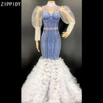 New Style Sparkly Stone Pearl Dress Women Birthday Dress Prom Dance Celebrate Transparent Sleeve Long Tail Dress YOUDU
New Style Sparkly Stone Pearl Dress Women Birthday Dress Prom Dance Celebrate Transparent Sleeve Long Tail Dress YOUDU