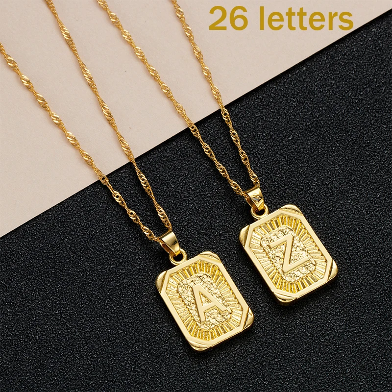 Initial Letter Pendant Necklace For Women/Men Square Gold Vintage Choker 26 Letter A-Z Fashion Couple Jewelry Gift Chain
Initial Letter Pendant Necklace For Women/Men Square Gold Vintage Choker 26 Letter A-Z Fashion Couple Jewelry Gift Chain