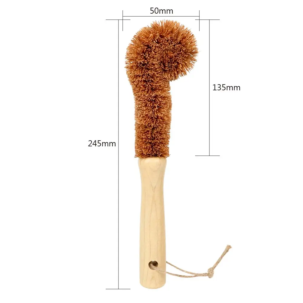 Coconut Palm Cup Clean Brush Pot Brush Long Handle Bottle Br`nd 