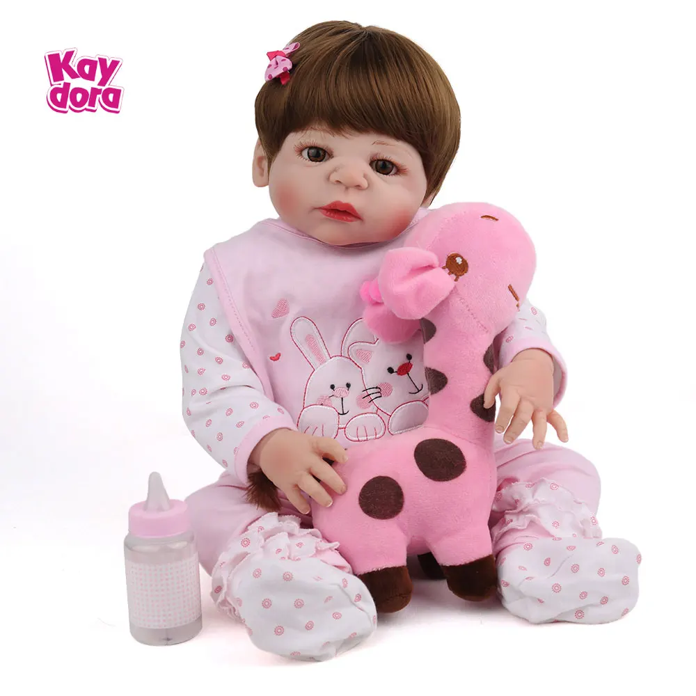 Полный Силиконовый Reborn Baby Dolls 22 дюйма 55 см реалистичный младенец похожий на