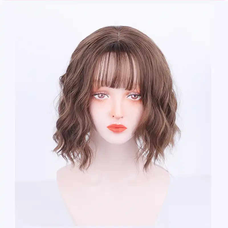 Korotkie Vyushiesya Pariki Bob Dlya Zhenshin Afro Amerikanskie Korichnevye Naturalnye Volosy Pariki S Chelkoj Zhenskie Sinteticheskie Termostojkie Volokna Aliekspress