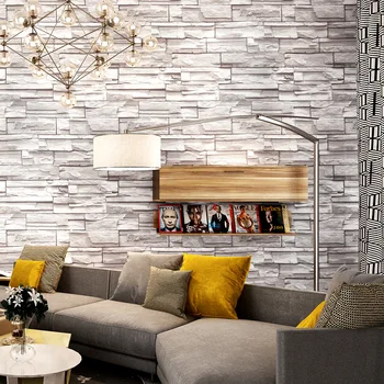 Chinese 3D Simulation Stone Culture Stone Wallpaper Retro PVC Pattern Stone Brick Pattern brick Personality Restaurant Wallpaper
