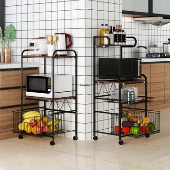 Kitchen microwave oven rack landing multi-layer storage and storage rack multifunctional household cart rack organizer
Kitchen microwave oven rack landing multi-layer storage and storage rack multifunctional household cart rack organizer