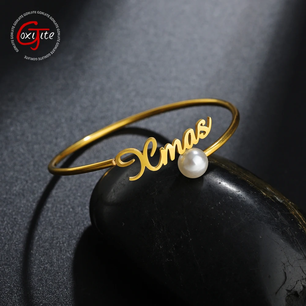Goxijite Custom Name Adjustable Bangle Bracelet Stainless Steel Personalized Beads Bangles For Lovers Best Jewelry Gift 
Goxijite Custom Name Adjustable Bangle Bracelet Stainless Steel Personalized Beads Bangles For Lovers Best Jewelry Gift