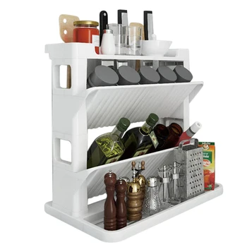 2 Tiers Simple Style Creative Spice Rack Kitchen Seasoning Jar Storage Shelf Kitchen Accessories Storage Rack - White
2 Tiers Simple Style Creative Spice Rack Kitchen Seasoning Jar Storage Shelf Kitchen Accessories Storage Rack - White