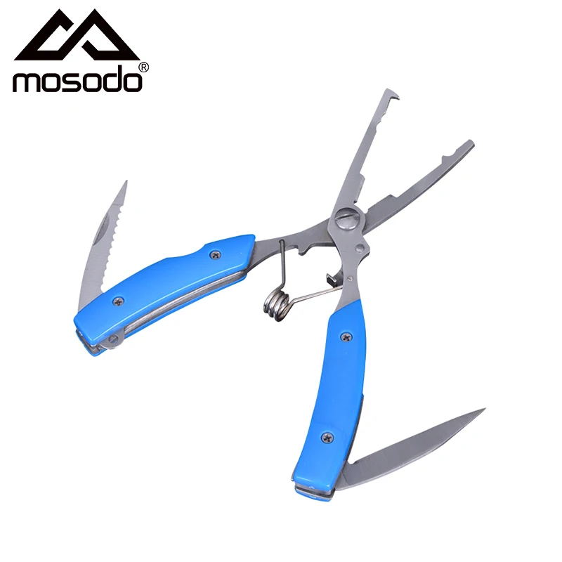 

Mosodo Fishing Pliers Scissor with Knives Stainless Steel Braid Line Cutter Hook Remover Split Ring Pliers Fishing Tools