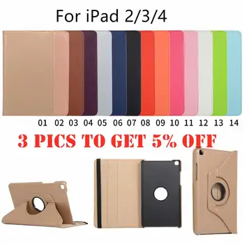 360 Degrees Rotating PU Leather Flip Cover Case for iPad 2 3 4 Case Stand Cases Smart Tablet A1395 A1396 A1416 A1430 A1458 A1460
360 Degrees Rotating PU Leather Flip Cover Case for iPad 2 3 4 Case Stand Cases Smart Tablet A1395 A1396 A1416 A1430 A1458 A1460