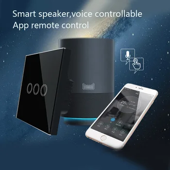 Crystal Glass Panel Switch Voice-Controlled Intelligent WiFi Switch Remote Touch Screen Control Switch ,EU Standard,AC110-220V
Crystal Glass Panel Switch Voice-Controlled Intelligent WiFi Switch Remote Touch Screen Control Switch ,EU Standard,AC110-220V