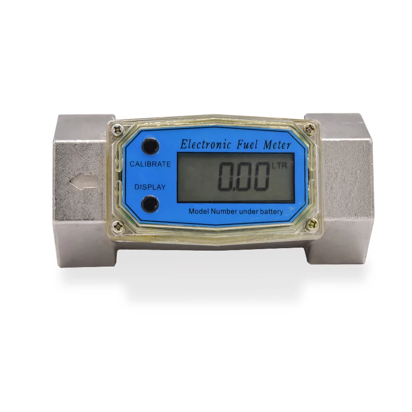 

Digital Flowmeter K24 Electronic Liquid Turbine Meter Electronic Diesel Flowmeter 1.5 Inches Fuel Oil Flow Meter 40-280L/MIN
