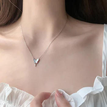 New Arrival Female Wedding Choker 925 Sterling Silver Butterfly Micro Pave Zircon Pendant Necklace for Women Collares Wholesale
New Arrival Female Wedding Choker 925 Sterling Silver Butterfly Micro Pave Zircon Pendant Necklace for Women Collares Wholesale